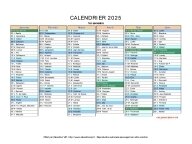 calendrier 2025 complet
