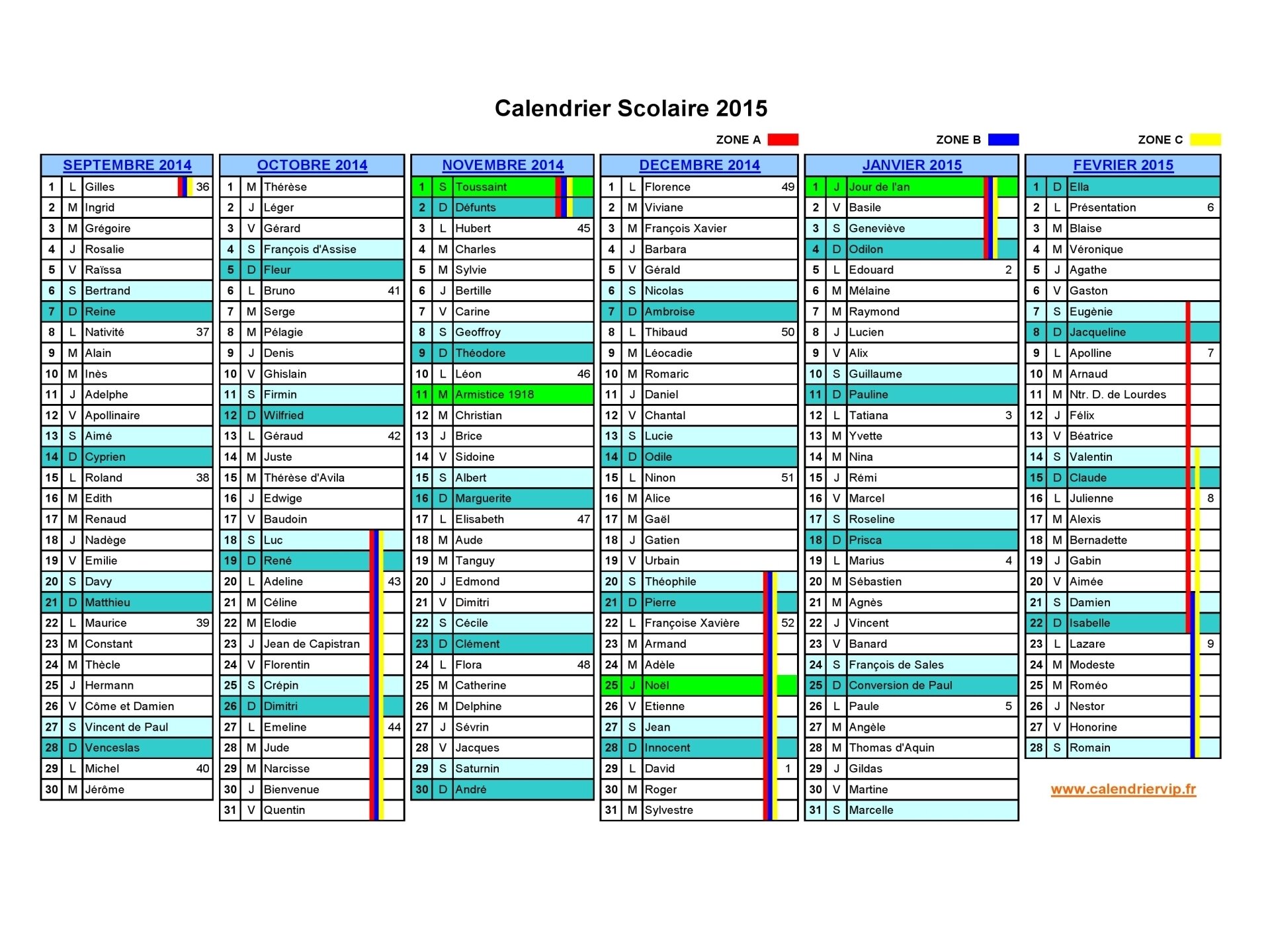 Calendrier Scolaire 2019 Et 2022 Avec Jours Fériés Calendrier Scolaire 2015 à imprimer gratuit en PDF et Excel