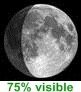 75% de lune visible
