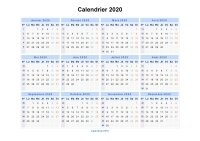 Calendrier 2020 Paysage en JPEG Image