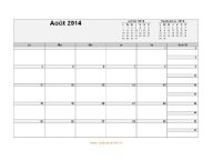 Calendrier Août 2014