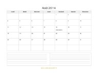 Calendrier Août 2014