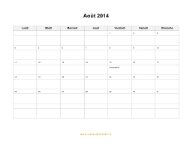 Calendrier Août 2014