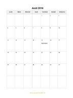 Calendrier Août 2014