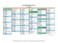 calendrier 2021 complet