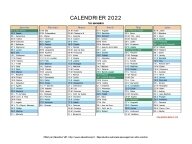 calendrier 2022 complet