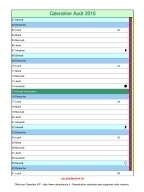 calendrier août 2015 vierge