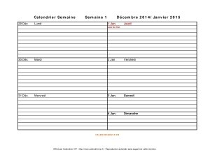 calendrier semaine 2015 paysage