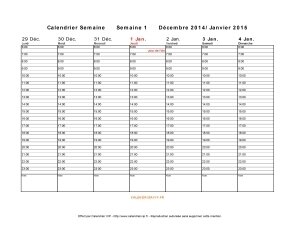 calendrier semaine 2015 temps