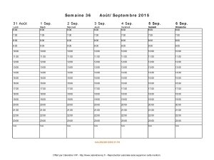 calendrier semaine 36 2015 temps