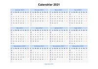 Calendrier 2021 Paysage en JPEG Image